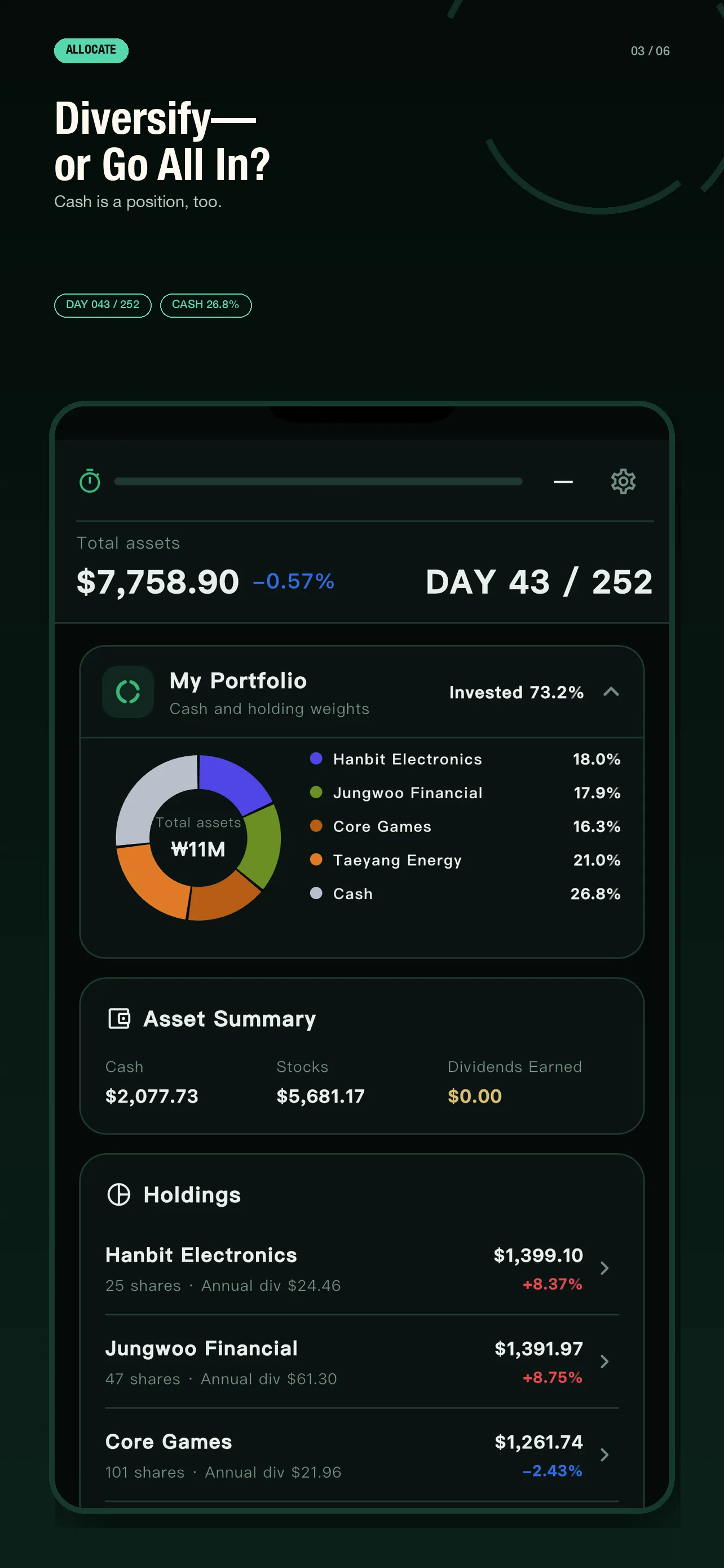252 portfolio accordion with holdings